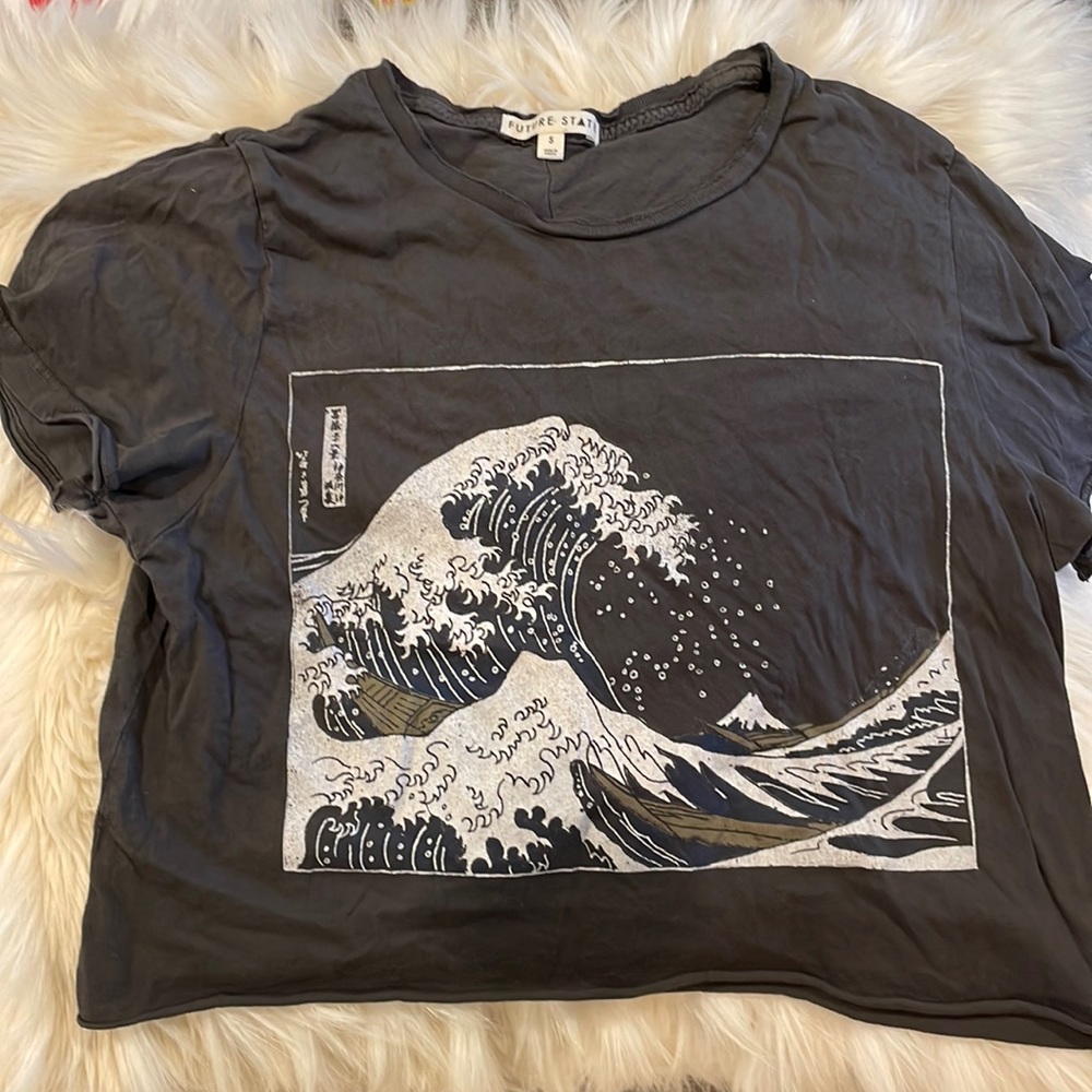 urban outfitters - cropped grey ocean tee